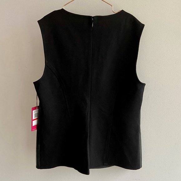 🖤6x HP!🖤 NWT Vince Camuto Black Faux Leather Top - Picture 5 of 10